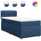 vidaXL Box spring postelja z vzmetnico modra 80x200 cm blago, (21291276) | Shoptok.si