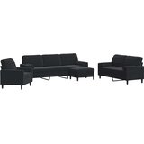  4-dijelni set sofa s jastucima crni baršunasti | shoptok.hr