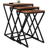 Hanah home Z Zigon - Walnut WalnutBlack Nesting Table (3 Pieces) Cene