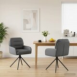 vidaXL Okretne blagovaonske stolice 2 pcs Umjetna koža Siva | shoptok.hr