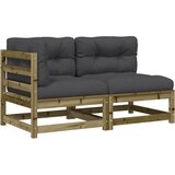  The Living Store Vrtni kavč dvosed z blazinami impregnirana borovina - Vrtni Kavč, (21447728) | Shoptok.si