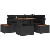 vidaXL 5-dijelni set sofasa za vrt s jastučićima crni poli ratan | shoptok.hr