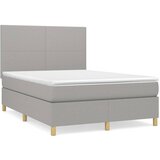 The Living Store Box spring posteljni z vzmetnico svetlo siv 140x190 cm blago - Box Spring Postelja, (21520422) | Shoptok.si