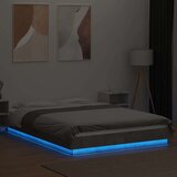  Posteljni okvir z LED lučkami betonsko siv 120x190 cm inž. les, (21142932) | Shoptok.si