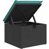  Vrtna garnitura - 7-dijelni set vrtnih sofa od poliratana s jastucima crni - Crna sa spremištem 1 | shoptok.hr