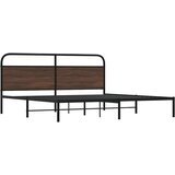 Metalni okvir kreveta bez madraca smeđa boja hrasta 183x213 cm | shoptok.hr