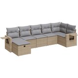 Maison Chic Seti vrtnega pohištva - Vrtna garnitura - Vrtni pohištvo set 7-delna z blazinami bež poli ratan, (21801046) | Shoptok.si