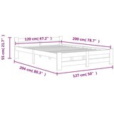  Posteljni okvir iz trdne borovine 120x200 cm, (20606574) | Shoptok.si