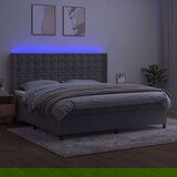  Box spring s madracem LED svjetlosivi 200x200 cm baršun | shoptok.hr