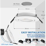 BOYIR 230 v vgradni zatemnljiv led reflektor - set 6 kosov odprta embalaža | Shoptok.si