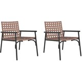  Vrtna stolica 2 pcs Smeđa 78 x 55,5 x 75,5 cm poliratan | shoptok.hr