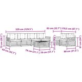  Set vanjskih sofa 7 kom. Bijela i antracit Čvrsto drvo akacije | shoptok.hr