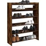 vidaXL Regal za čevlje dimljen hrast 80x25x100 cm inženirski les | Shoptok.si