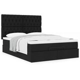 vidaXL Otomanski krevet s madracem crni 140x190cm od tkanine | shoptok.hr