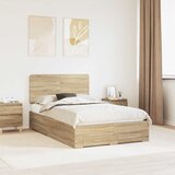  Krevetna konstrukcija s ladicama Sonoma hrast 135 x 190 cm | shoptok.hr