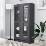 vidaXL Vitrina siva 82,5x30,5x150 cm iverna plošča | Shoptok.si