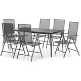  7-dijelni vrtni blagovaonski set antracit čelični | shoptok.hr