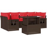  7-dijelni set vrtnih sofa poliratan i bagrem s jastucima | shoptok.hr