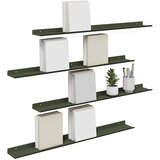  Lebdeća polica 4 pcs Maslinasto zelena 80 x 9 x 2,5 cm Čelik | Eponuda.ba