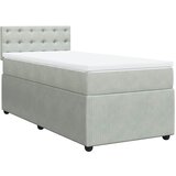 Box spring krevet s madracem svjetlosivi 100x200 cm baršunasti | shoptok.hr