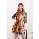 Fasardi Airy dress with colorful patterns Cene