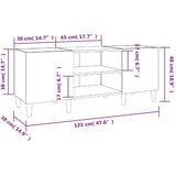 Ormarić za ploče crni 121 x 38 x 48 cm od konstruiranog drva | shoptok.hr