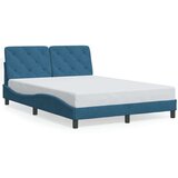 vidaXL Okvir za krevet s uzglavljem plavi 140 x 200 cm baršunasti | shoptok.hr