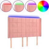 LED uzglavlje ružičasto 147x16x118/128 cm baršunasto | shoptok.hr