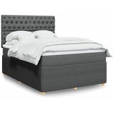  Krevet s oprugama i madracem tamnosivi 140x190 cm od tkanine | shoptok.hr