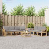  Set vanjskih sofa 8 pcs Bijela i svjetlosiva 59 x 59 x 37 cm | shoptok.hr