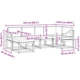  Set vanjskih sofa 6 kom. Prirodna i krem Smeđa 245 x 126,5 x 73 cm | shoptok.hr