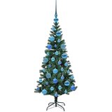 vidaXL Umjetna preddekorirana božićna jelka Zelena 120cm PVC in kovina | Shoptok.si