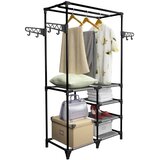  Stalak za odjeću od čelika i netkane tkanine 87x44x158 cm crni | shoptok.hr