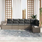  Sjedeća garnitura za vrt 6 kom. Siva poliratan Svjetlosiva 184 x 62 x 85 cm | shoptok.hr