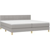  Krevet s oprugama i madracem svjetlosivi 200 x 200cm od tkanine | shoptok.hr