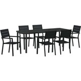  Vrtni set za objed 7 pcs Crna Čelik s prahom premazan | shoptok.hr
