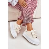 Boto Women's Platform Sneakers With Decorative Lacing Beige Tivora | Shoptok.si