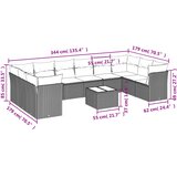  11-dijelni set vrtnih sofa od poliratana s jastucima bež | shoptok.hr
