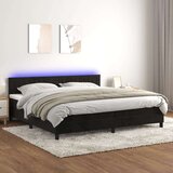  Box spring s madracem LED crni 200x200 cm baršun Cijene