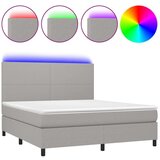  Box spring postelja z vzmetnico LED sv. siva 180x200 cm blago, (20789770) | Shoptok.si