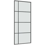 vidaXL Drsna vrata z opremo 90x205 cm ESG steklo in aluminij | Shoptok.si