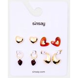 Sinsay Set naušnica s motivom srca i polumjeseca 4 pack | shoptok.hr