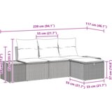 vidaXL set od 4 dijela vrtni kauč s jastucima siva poli ratan | shoptok.hr