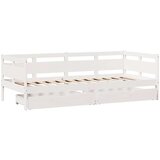 vidaXL Dnevna postelja s predali bela 90x200 cm trdna borovina | Shoptok.si
