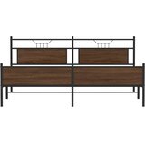  Metalni okvir kreveta bez madraca smeđa boja hrasta 200x200 cm | shoptok.hr