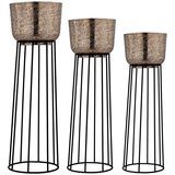 Eglo 428095 - SET 3x metalne saksije OKAYAMA crna/zlatna Cene