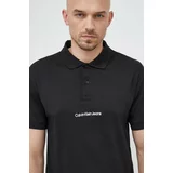 Calvin Klein Jeans Pamučna polo majica boja: crna, jednobojni model