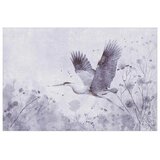  Plakat - Majestic Flight - crane in flight in a monochromatic cool color palette 30x21 Bez okvira | shoptok.hr