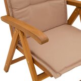  Ležaljke u vrtu 6 kom. Prirodna Čvrsto drvo akacije - 6 s taupe jastučićem | shoptok.hr