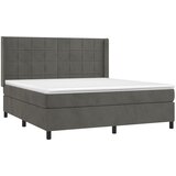  box spring s madracem LED tamnosivi 160x200 cm baršun | shoptok.hr